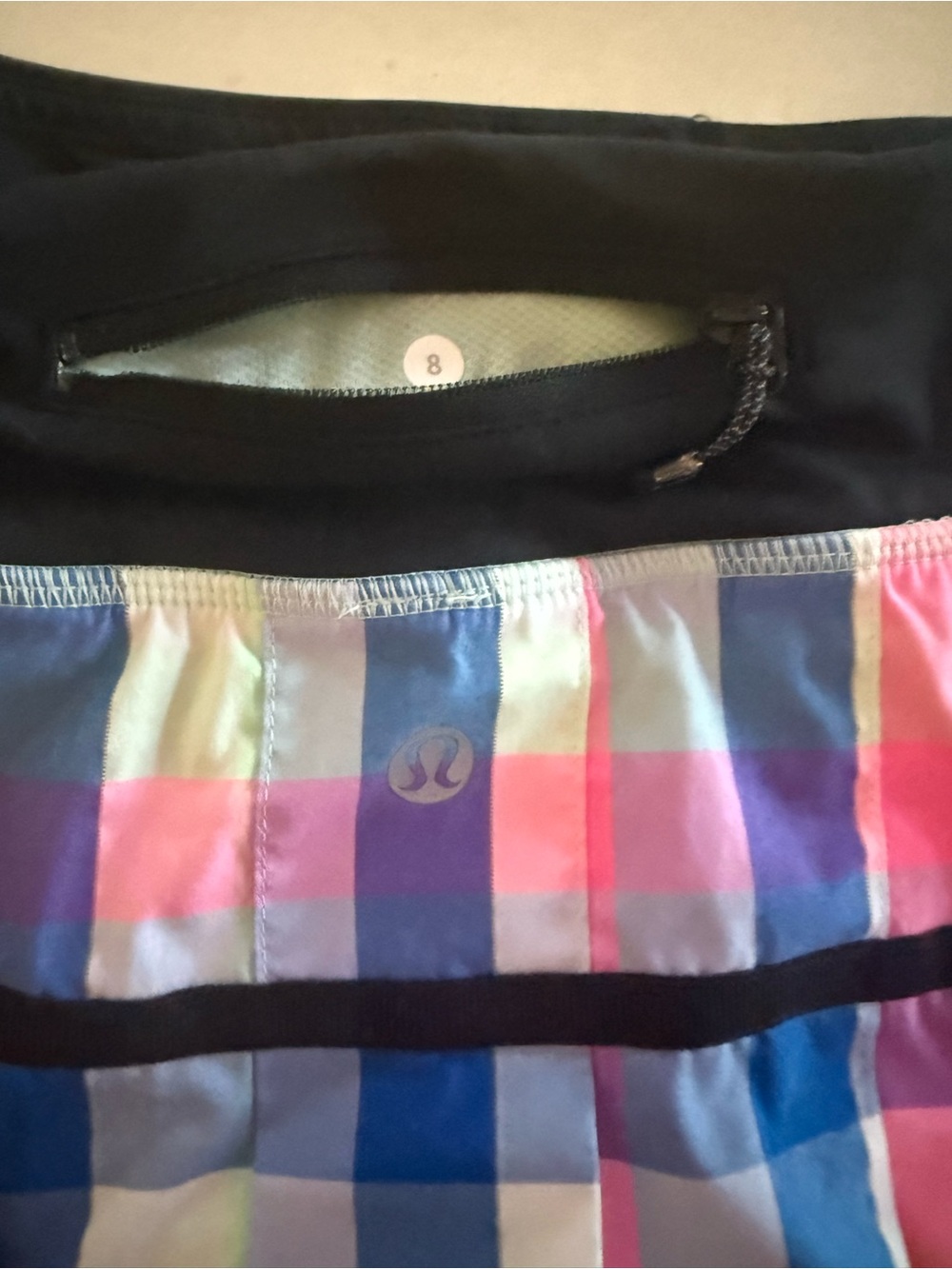 Lululemon Pink Blue Plaid Tennis Skirt - Picture 2 of 6